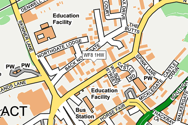 WF8 1HW map - OS OpenMap – Local (Ordnance Survey)