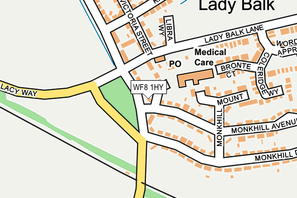 WF8 1HY map - OS OpenMap – Local (Ordnance Survey)