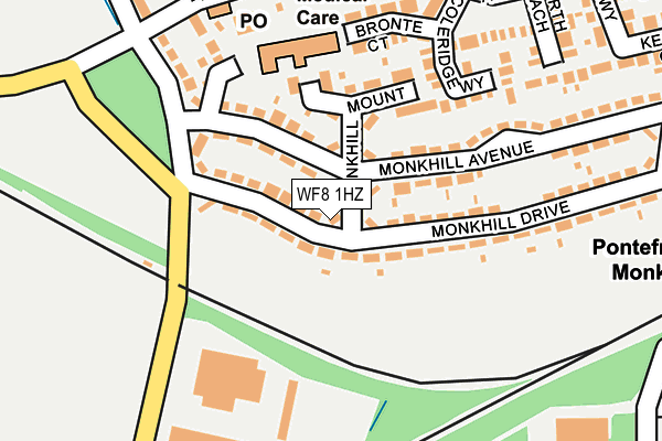 WF8 1HZ map - OS OpenMap – Local (Ordnance Survey)