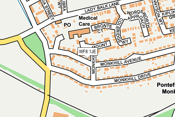 WF8 1JE map - OS OpenMap – Local (Ordnance Survey)