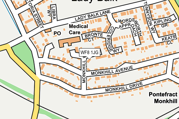 WF8 1JG map - OS OpenMap – Local (Ordnance Survey)