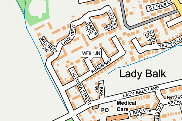 WF8 1JN map - OS OpenMap – Local (Ordnance Survey)