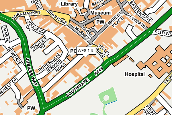 WF8 1JU map - OS OpenMap – Local (Ordnance Survey)