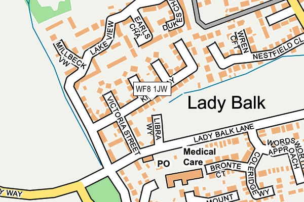 WF8 1JW map - OS OpenMap – Local (Ordnance Survey)