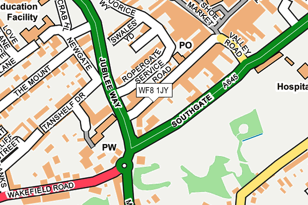 WF8 1JY map - OS OpenMap – Local (Ordnance Survey)