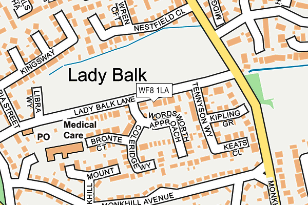 WF8 1LA map - OS OpenMap – Local (Ordnance Survey)