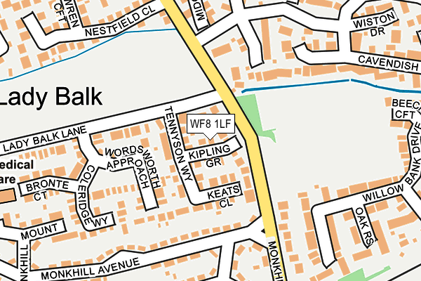 WF8 1LF map - OS OpenMap – Local (Ordnance Survey)