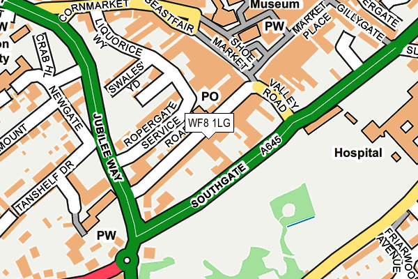 WF8 1LG map - OS OpenMap – Local (Ordnance Survey)