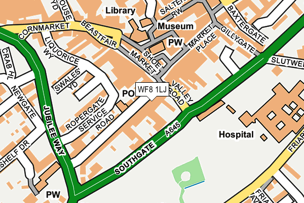 WF8 1LJ map - OS OpenMap – Local (Ordnance Survey)