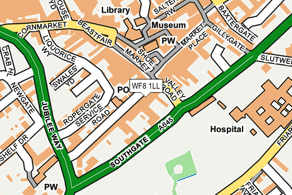 WF8 1LL map - OS OpenMap – Local (Ordnance Survey)