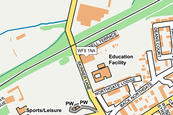 WF8 1NA map - OS OpenMap – Local (Ordnance Survey)