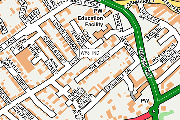 WF8 1ND map - OS OpenMap – Local (Ordnance Survey)