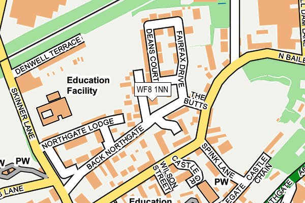 WF8 1NN map - OS OpenMap – Local (Ordnance Survey)