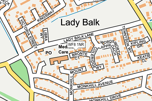 WF8 1NR map - OS OpenMap – Local (Ordnance Survey)