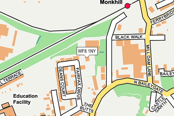 WF8 1NY map - OS OpenMap – Local (Ordnance Survey)