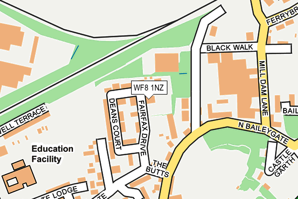 WF8 1NZ map - OS OpenMap – Local (Ordnance Survey)