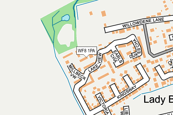 WF8 1PA map - OS OpenMap – Local (Ordnance Survey)