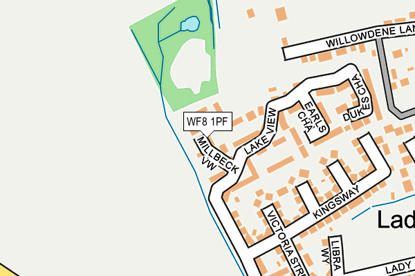 WF8 1PF map - OS OpenMap – Local (Ordnance Survey)