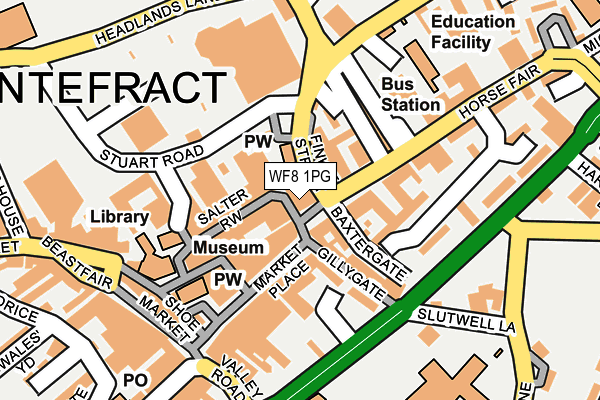 WF8 1PG map - OS OpenMap – Local (Ordnance Survey)