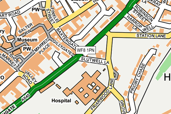 WF8 1PN map - OS OpenMap – Local (Ordnance Survey)