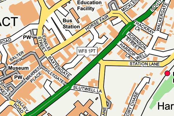 WF8 1PT map - OS OpenMap – Local (Ordnance Survey)