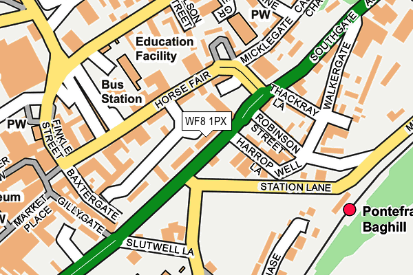 WF8 1PX map - OS OpenMap – Local (Ordnance Survey)