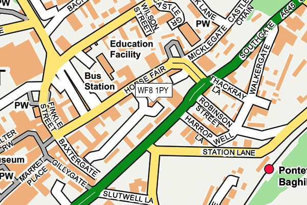 WF8 1PY map - OS OpenMap – Local (Ordnance Survey)