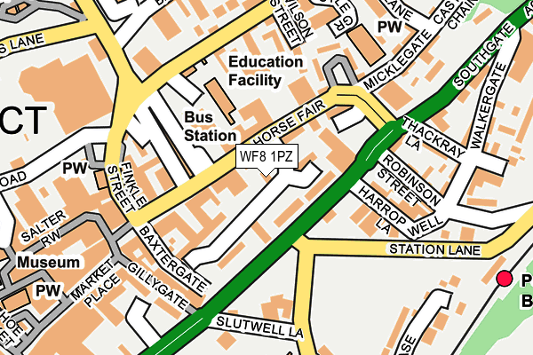 WF8 1PZ map - OS OpenMap – Local (Ordnance Survey)