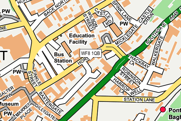 WF8 1QB map - OS OpenMap – Local (Ordnance Survey)