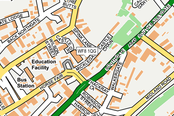 WF8 1QG map - OS OpenMap – Local (Ordnance Survey)