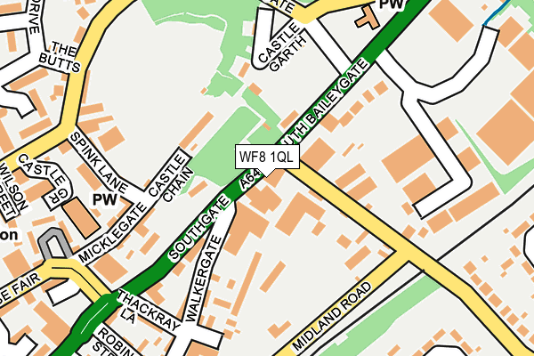 WF8 1QL map - OS OpenMap – Local (Ordnance Survey)