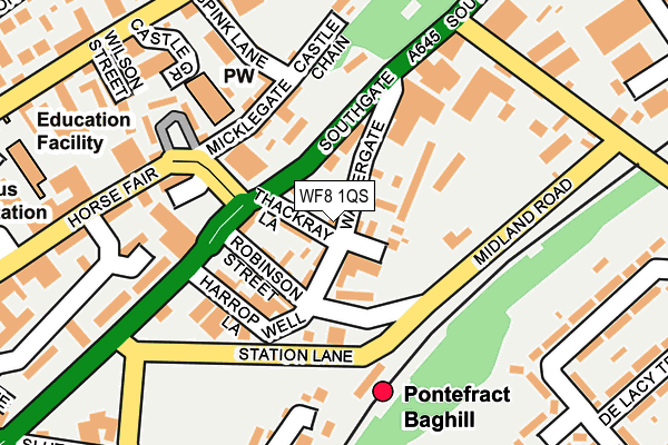 WF8 1QS map - OS OpenMap – Local (Ordnance Survey)