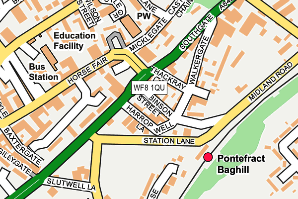 WF8 1QU map - OS OpenMap – Local (Ordnance Survey)