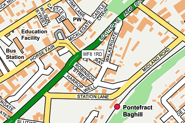 WF8 1RD map - OS OpenMap – Local (Ordnance Survey)