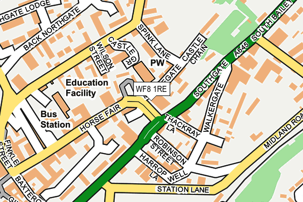 WF8 1RE map - OS OpenMap – Local (Ordnance Survey)