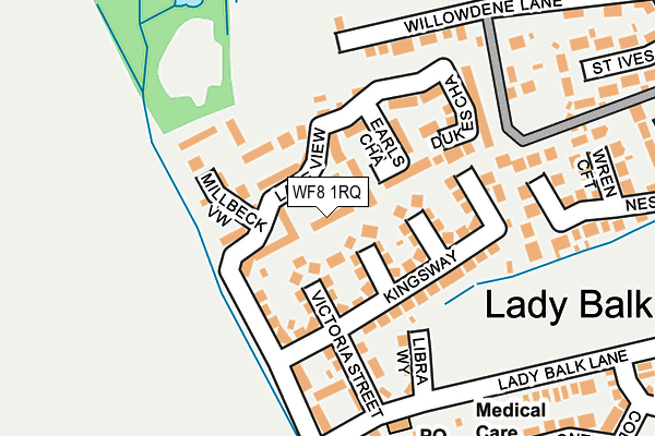 WF8 1RQ map - OS OpenMap – Local (Ordnance Survey)