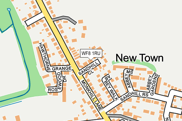 WF8 1RU map - OS OpenMap – Local (Ordnance Survey)