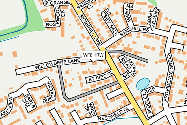WF8 1RW map - OS OpenMap – Local (Ordnance Survey)