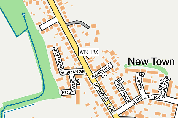 WF8 1RX map - OS OpenMap – Local (Ordnance Survey)