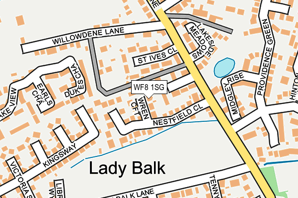 WF8 1SG map - OS OpenMap – Local (Ordnance Survey)