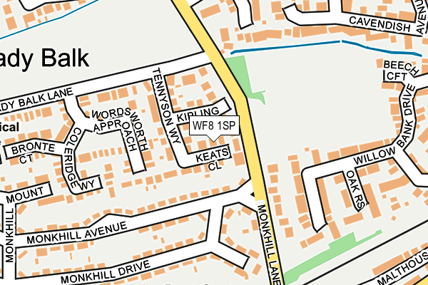 WF8 1SP map - OS OpenMap – Local (Ordnance Survey)