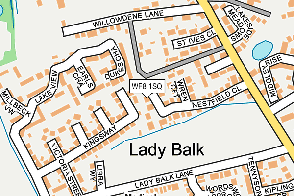 WF8 1SQ map - OS OpenMap – Local (Ordnance Survey)