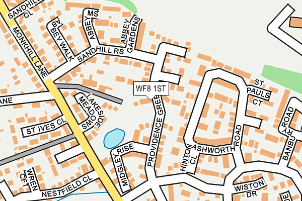 WF8 1ST map - OS OpenMap – Local (Ordnance Survey)