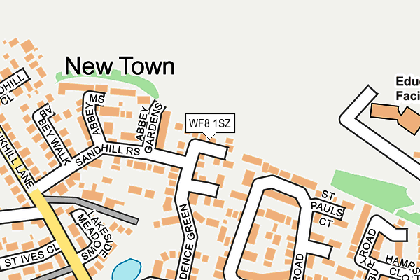 WF8 1SZ map - OS OpenMap – Local (Ordnance Survey)