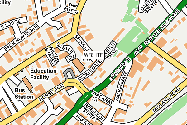 WF8 1TF map - OS OpenMap – Local (Ordnance Survey)