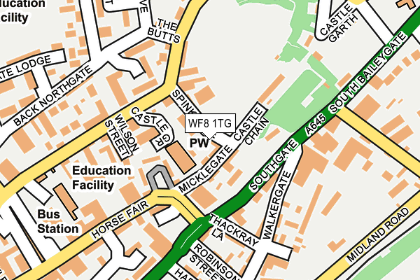 WF8 1TG map - OS OpenMap – Local (Ordnance Survey)