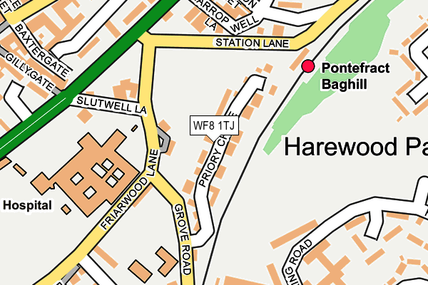 WF8 1TJ map - OS OpenMap – Local (Ordnance Survey)