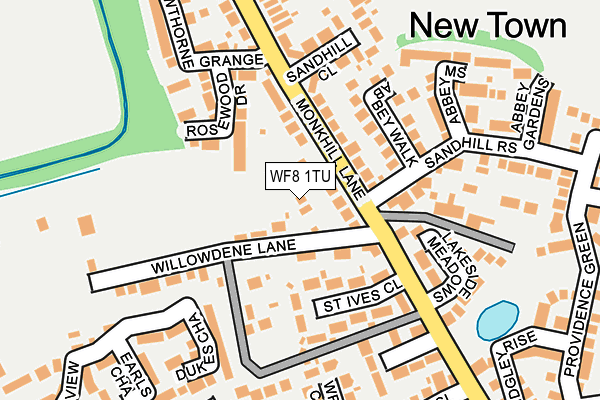 WF8 1TU map - OS OpenMap – Local (Ordnance Survey)