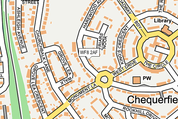 WF8 2AF map - OS OpenMap – Local (Ordnance Survey)