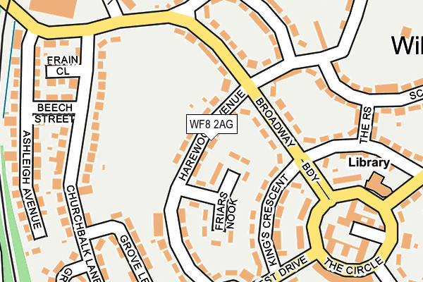 WF8 2AG map - OS OpenMap – Local (Ordnance Survey)